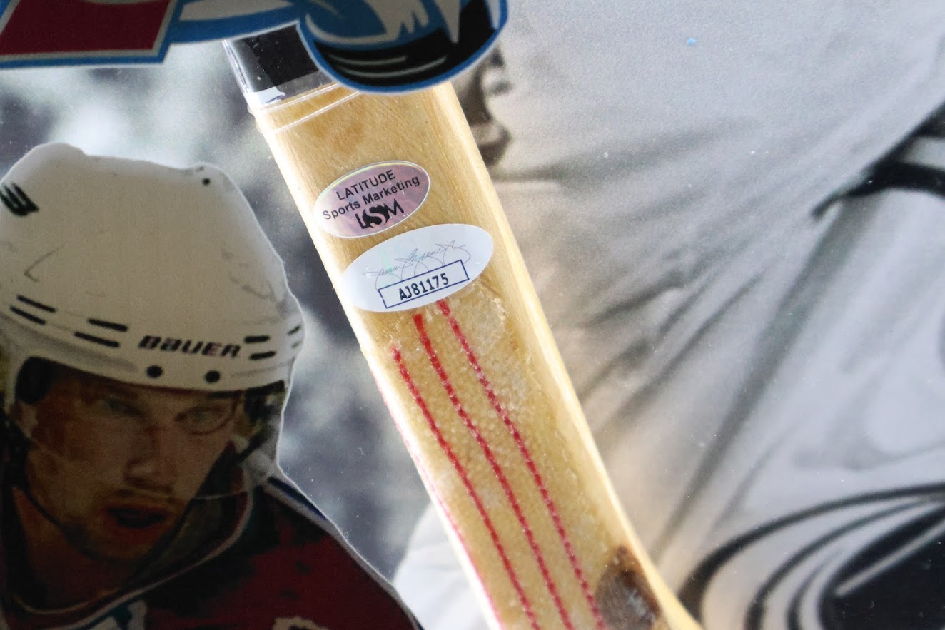 Peter Forsberg Autographed Stick Blade w/ Inscription Lighted Shadowbox JSA COA