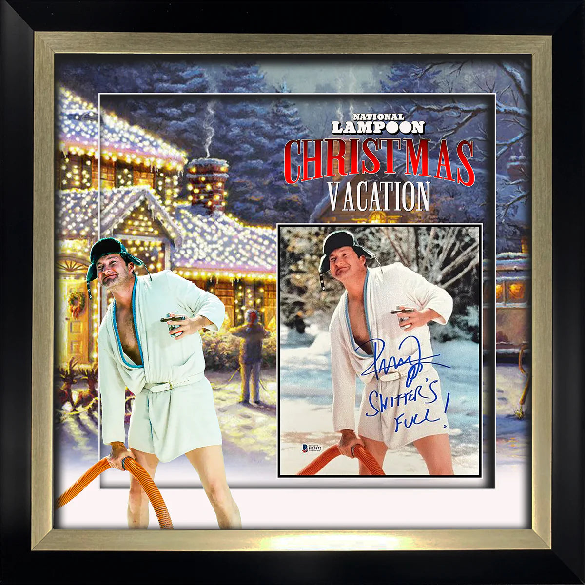 Randy Quaid autographed Christmas Vacation photo with inscription and deluxe 3D frame