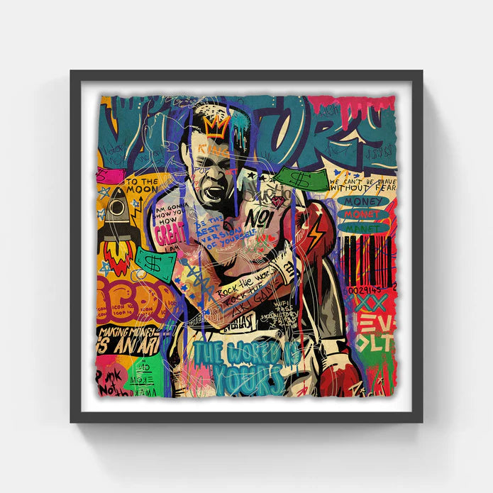 Muhammad Ali Pop Art 26x26 (Black Frame)