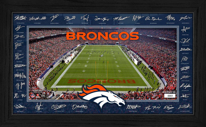 Denver Broncos 2025 Replica Signatures Limited Edition Framed 12x20