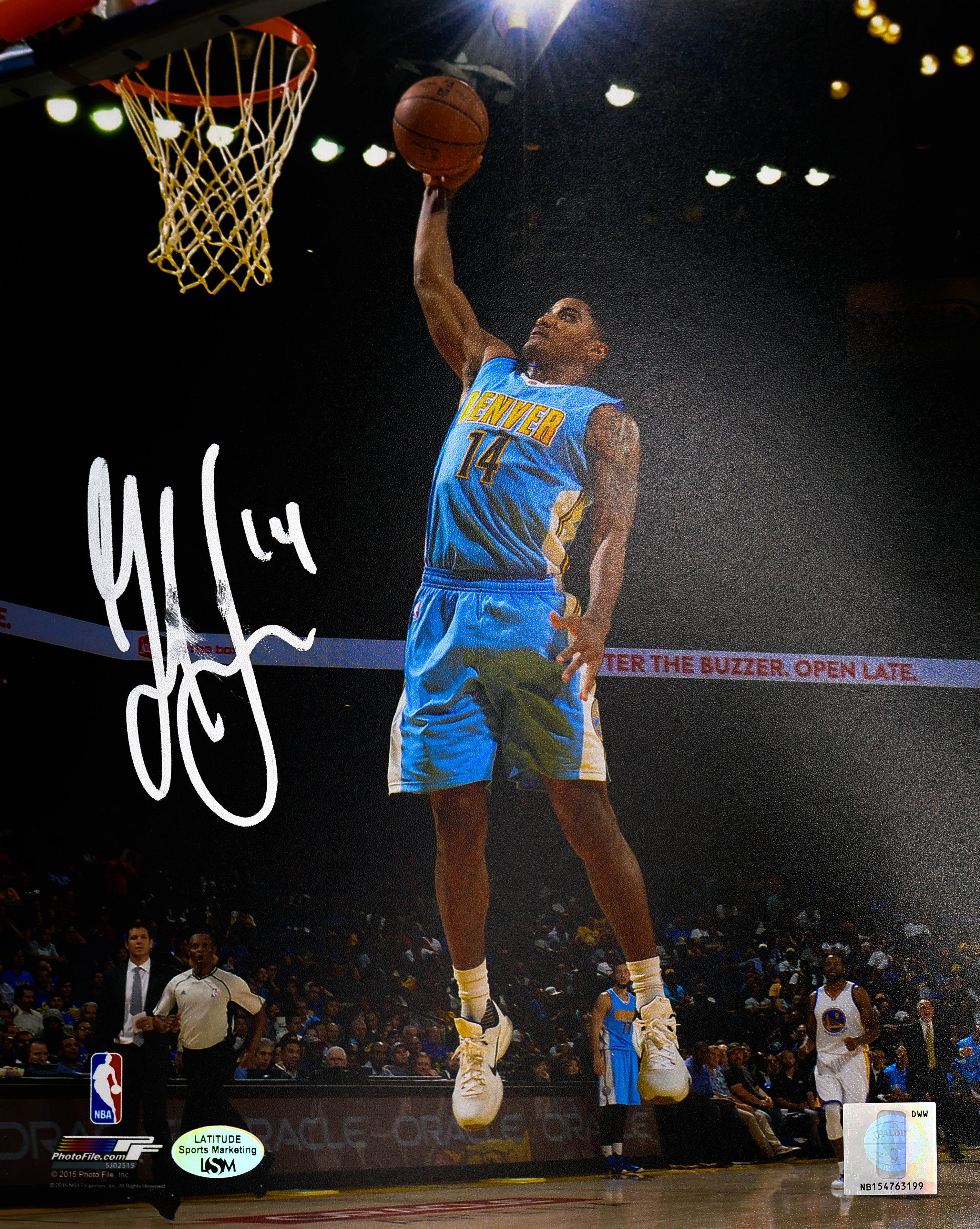 Gary Harris Denver Nuggets Autographed 8X10 Photo (slight smudge)