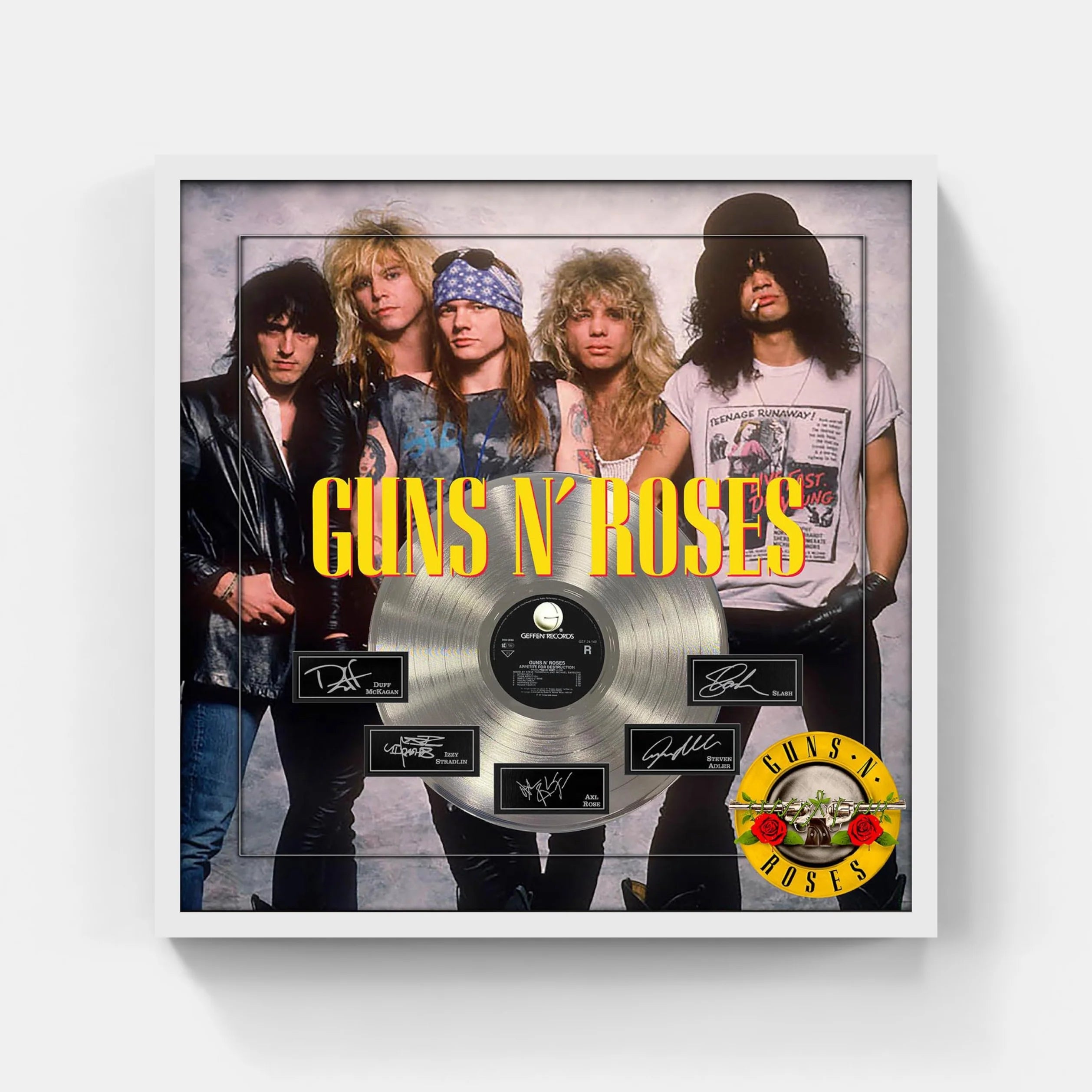 Guns N' Roses Framed Photo with Laser Engraved Signatures - Latitude Sports Marketing