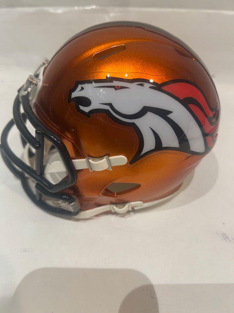 Terrell Davis Autographed Denver Broncos Mini Helmet BAS COA