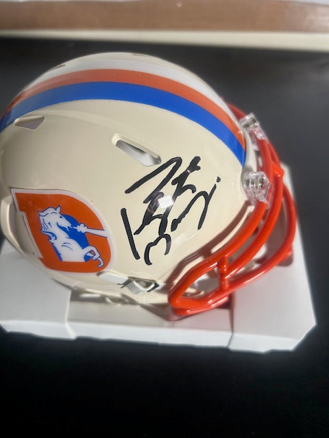 Peyton Manning Retro Broncos Autographed Mini Helmet Fanatics COA