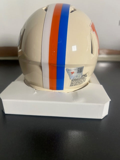 Peyton Manning Retro Broncos Autographed Mini Helmet Fanatics COA