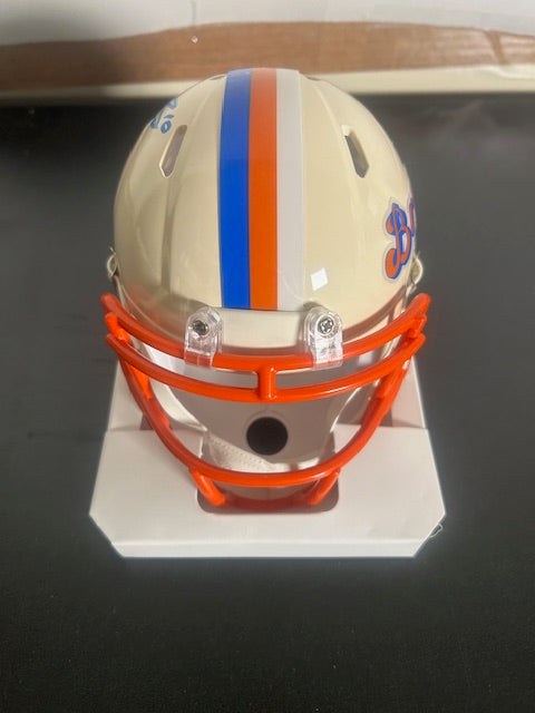 Bo Nix Retro Broncos Autographed Mini Helmet Beckett COA