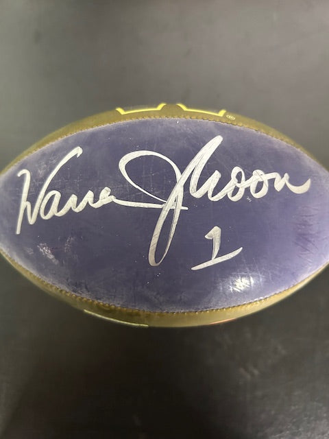 Warren Moon Autographed Mini Football JSA COA