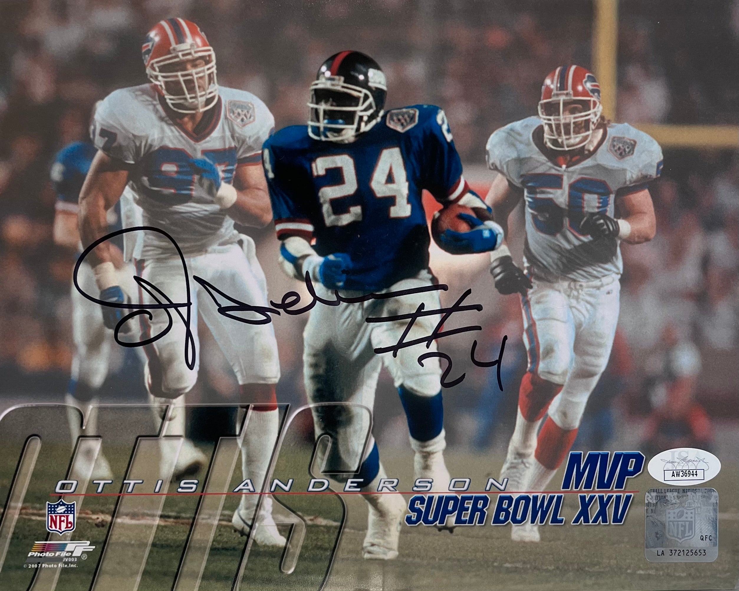 Ottis Anderson insribed "#24"  Autographed 8x10 photo