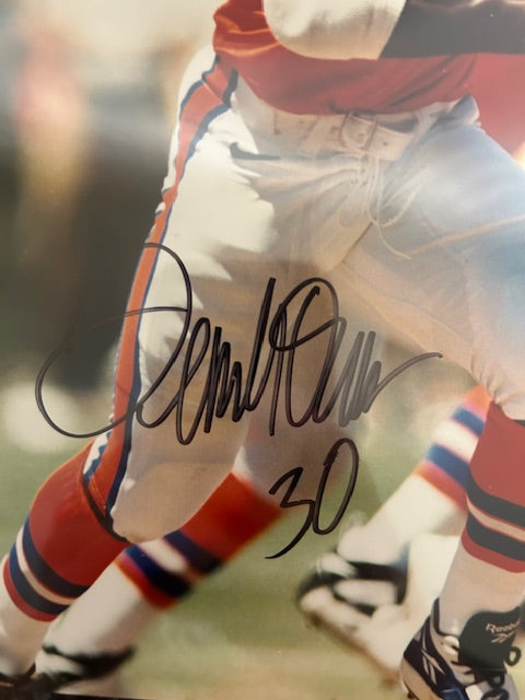 Terrell Davis Denver Broncos Autographed 8x10 Photo with Plaque Beckett COA