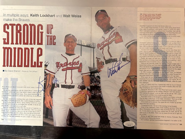 Walt Weiss & Keith Lockhart Atlanta Braves Dual Autographed Magazine JSA COA