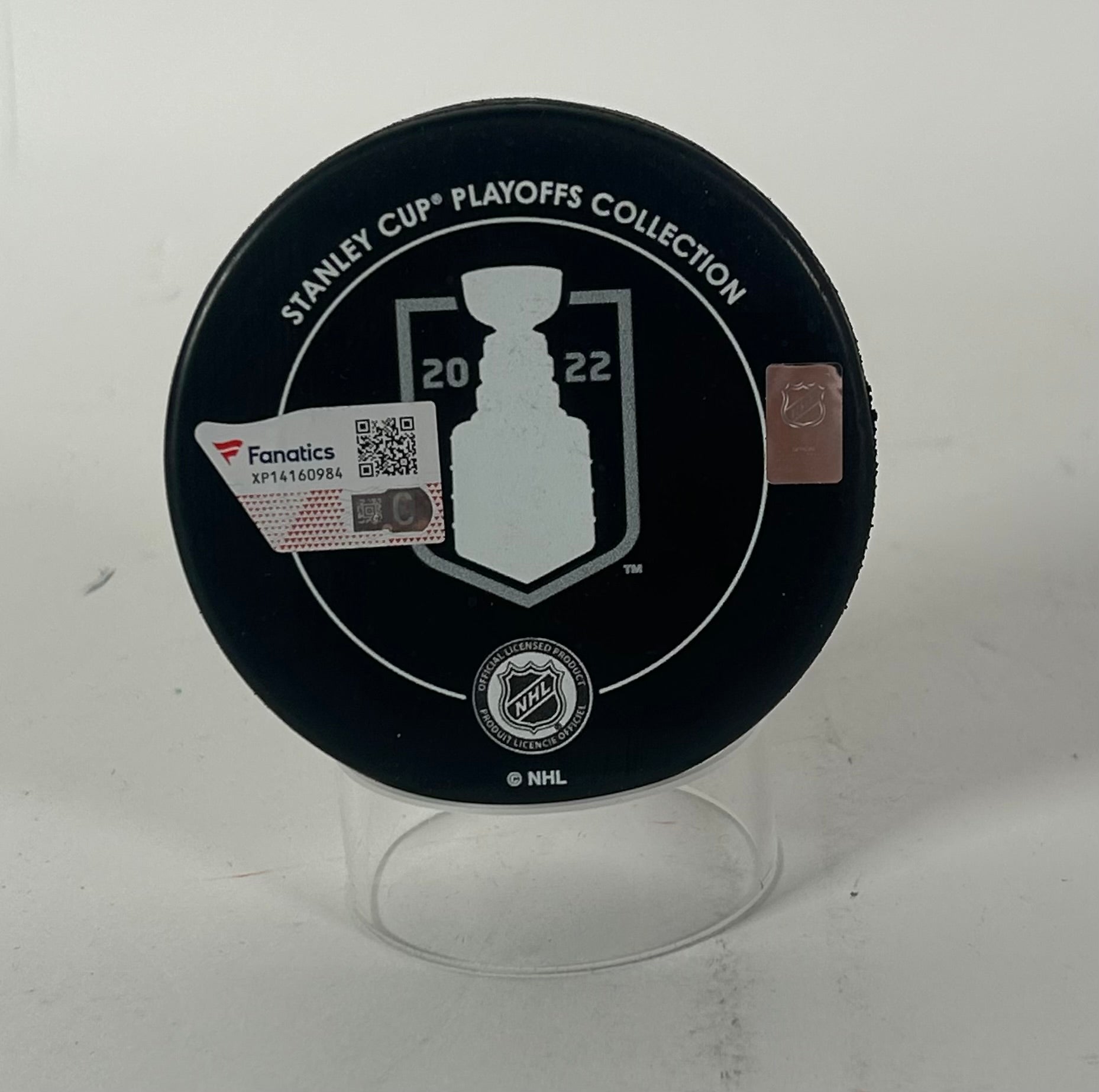 Nathan MacKinnon Autographed Colorado Avalanche Stanley Cup Champions Hockey Puck Fanatics COA