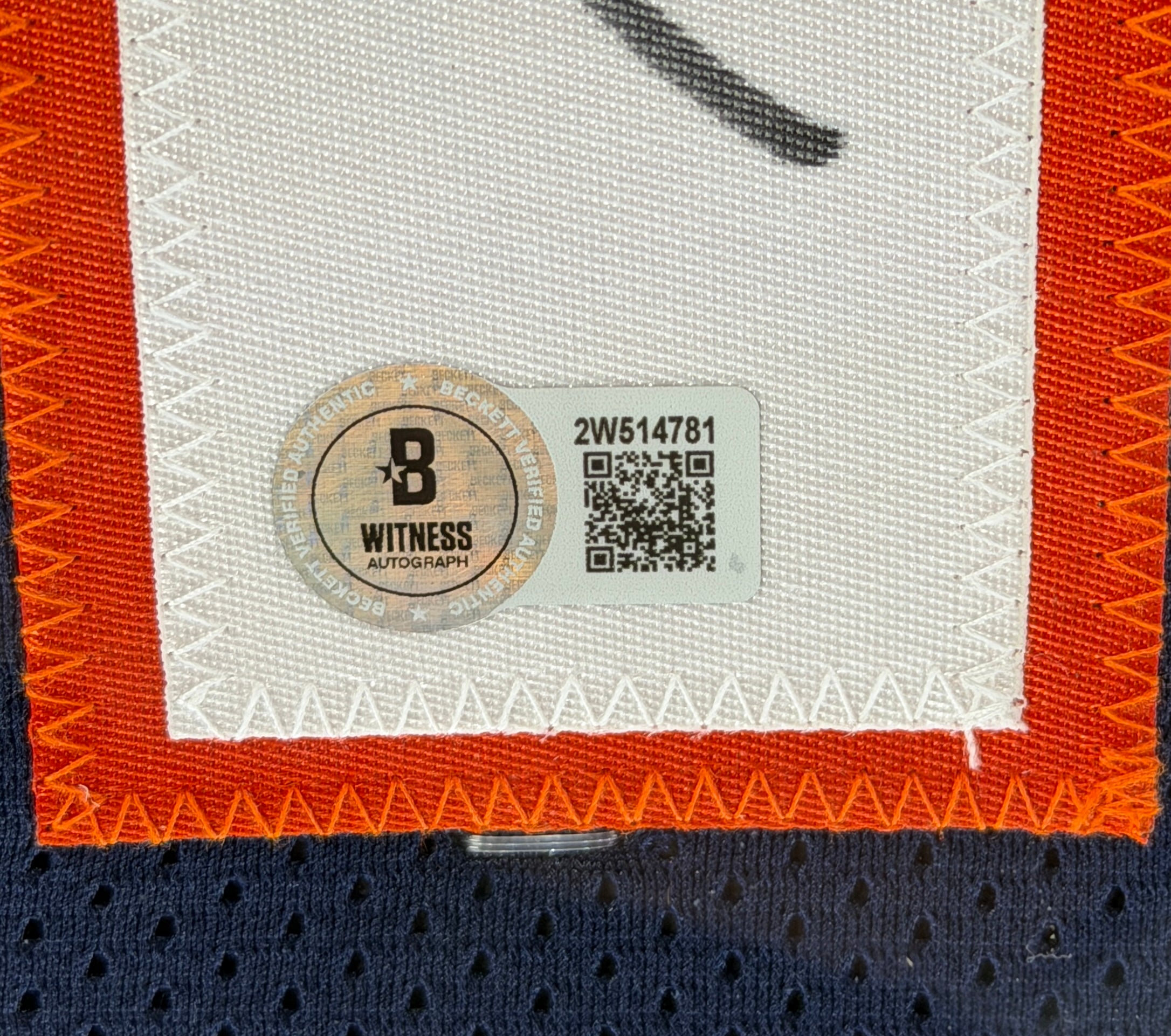 Nik Bonitto Autographed Custom Navy Broncos Jersey in LED Lighted Shadowbox BAS COA