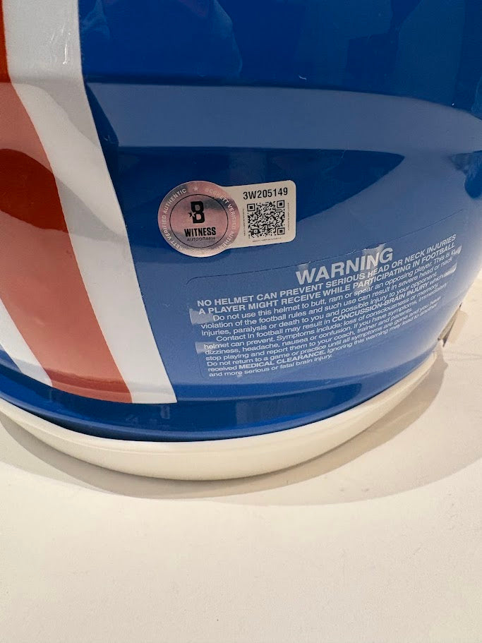 Bo Nix Autographed/Inscribed "Go Broncos" Pro Broncos "D" Logo Helmet Beckett COA