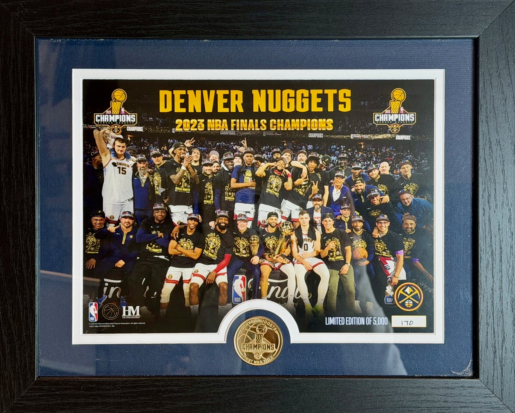 Denver Nuggets 2023 NBA Champions Highland Mint Photo and Coin