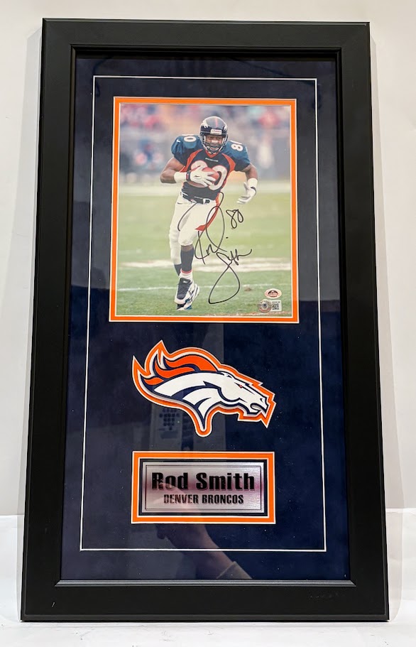 Rod Smith Autographed 8x10 Photo Deluxe Framed Beckett COA