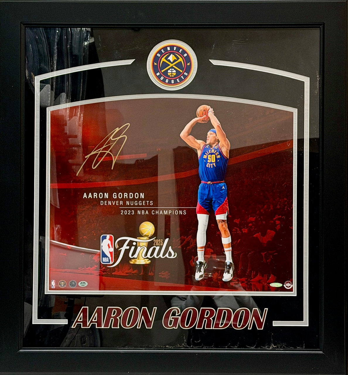 Aaron Gordon Denver Nuggets Autographed 16x20 Photo Framed Upper Deck COA