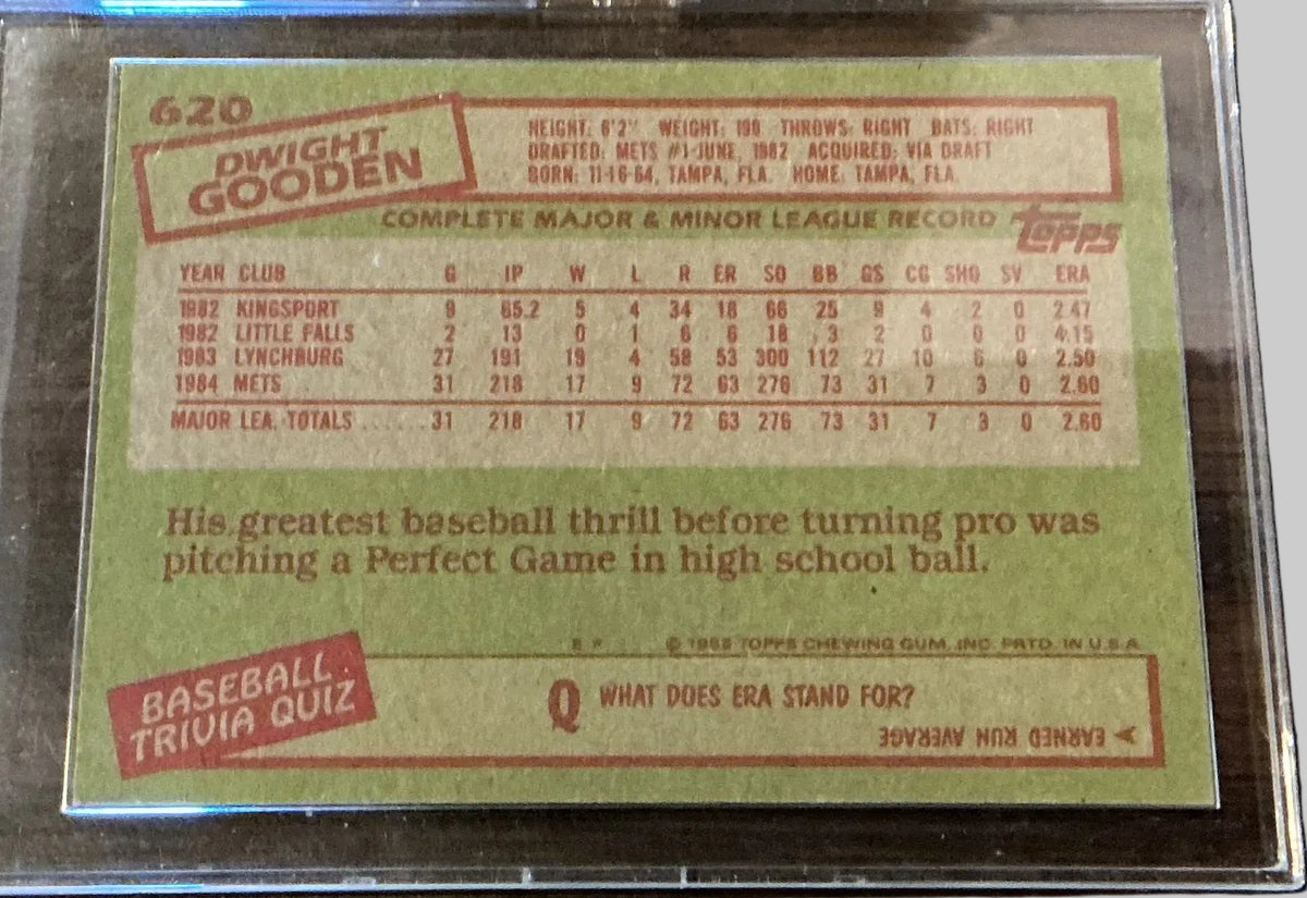 Dwight Gooden 1985 Topps Rookie Card #620 — New York Mets