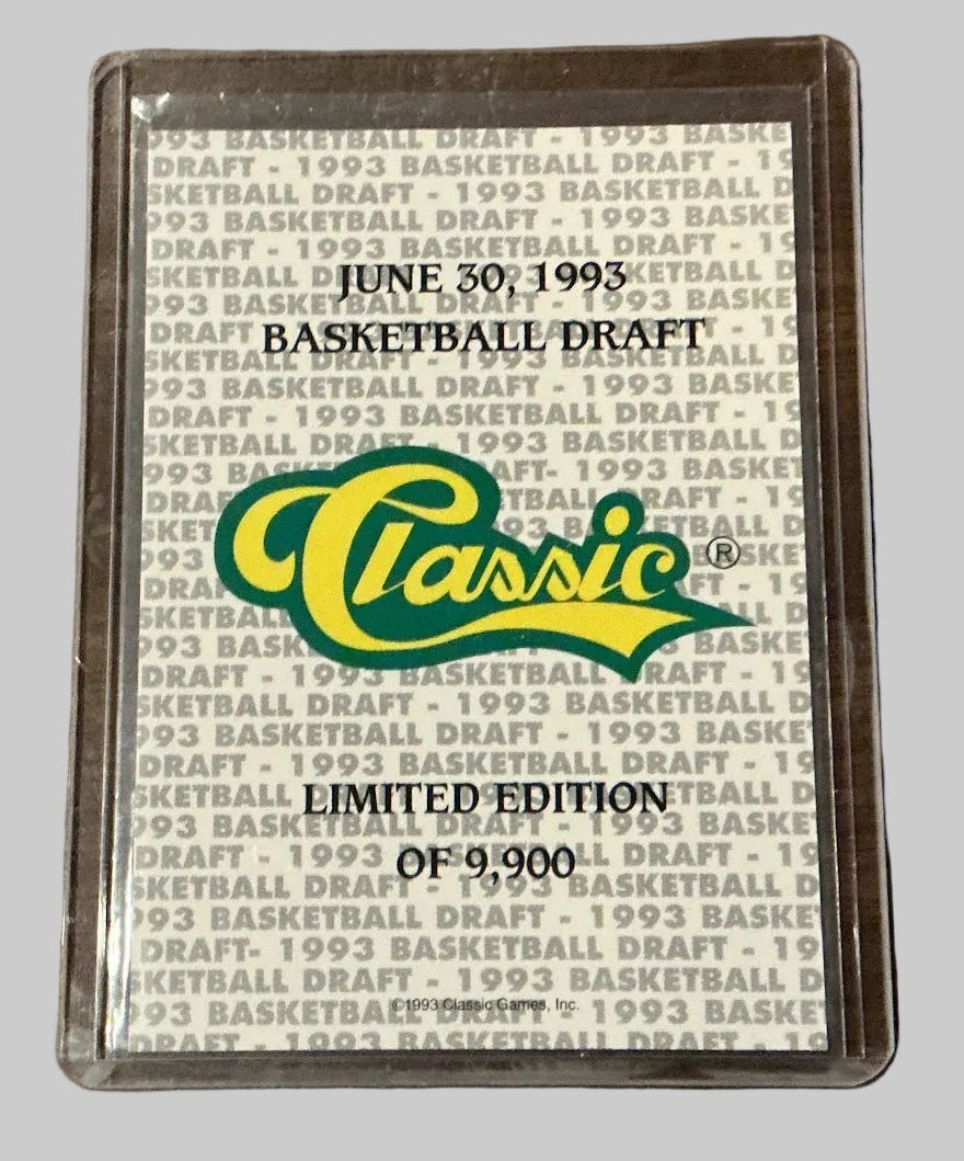 Shaquille O'Neal 1993 Classic Draft Picks Draft Day Limited Edition #/9900 — Orlando Magic