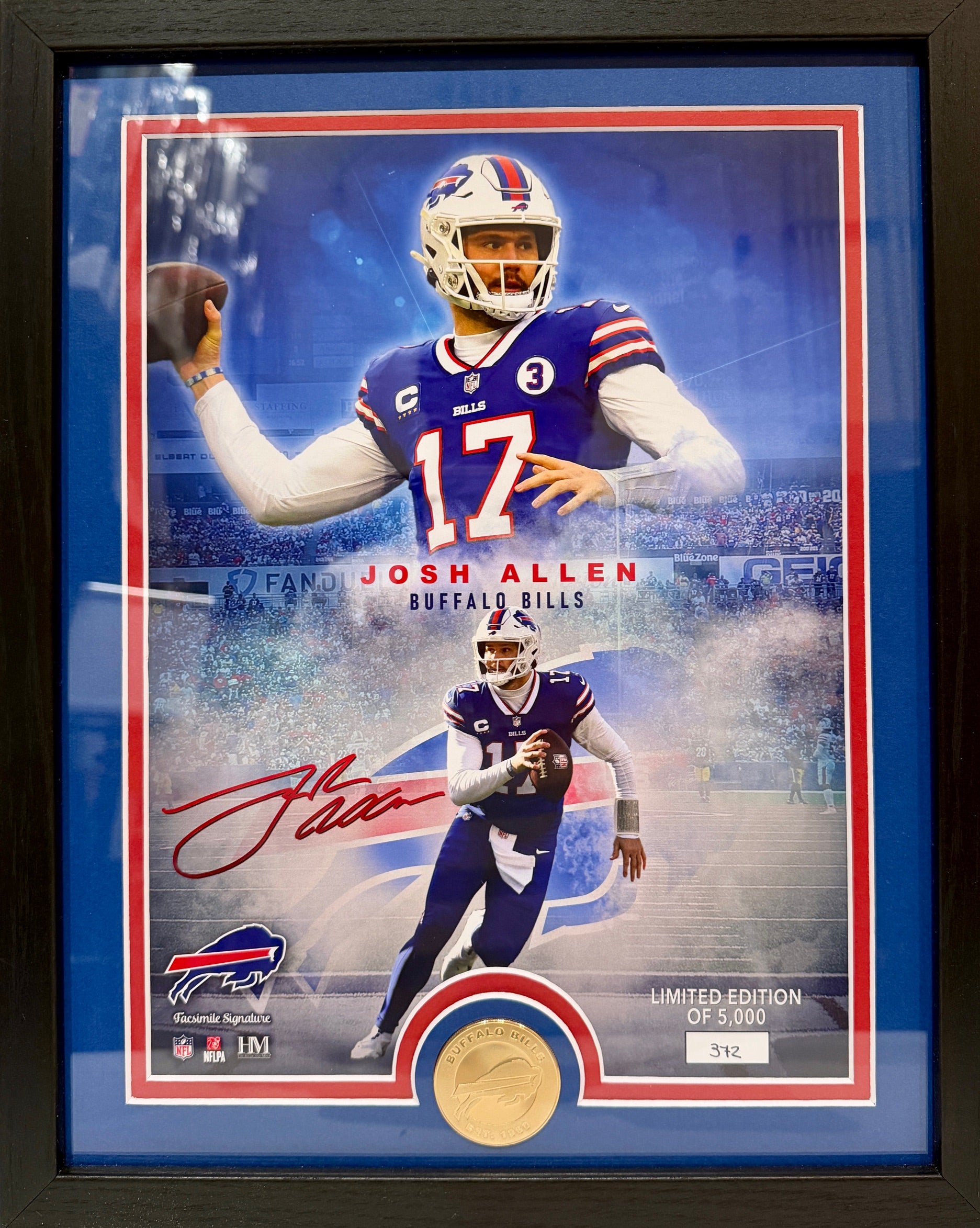 Josh Allen Buffalo Bills Highland Mint Photo and Coin LE 372/5000 w/ Facsimile Signature
