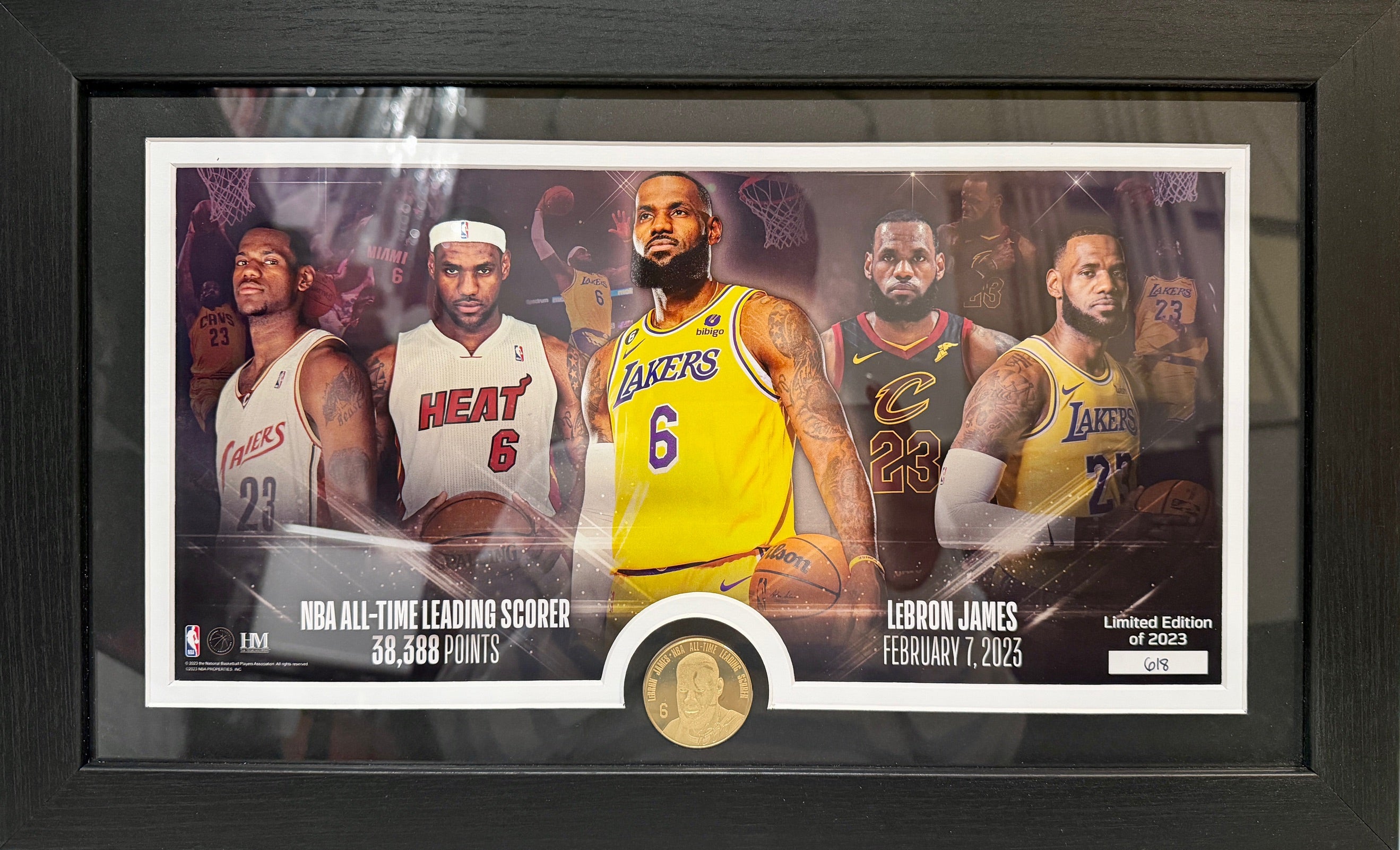 Lebron James NBA All-Time Leading Scorer Highland Mint Photo and Coin LE 618/2023