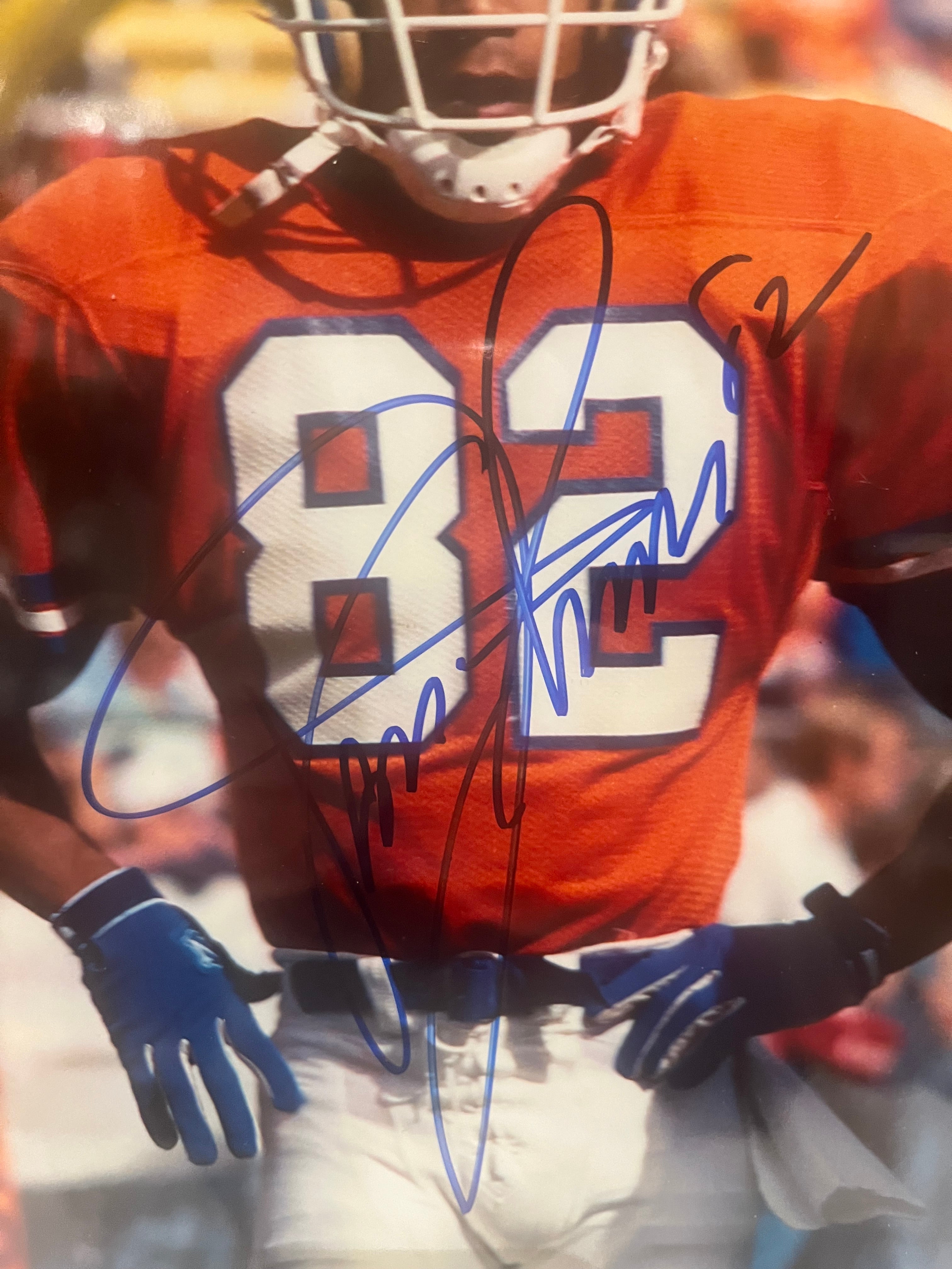 Vance Johnson Autographed Denver Broncos 8x10 Photo with Plaque JSA COA
