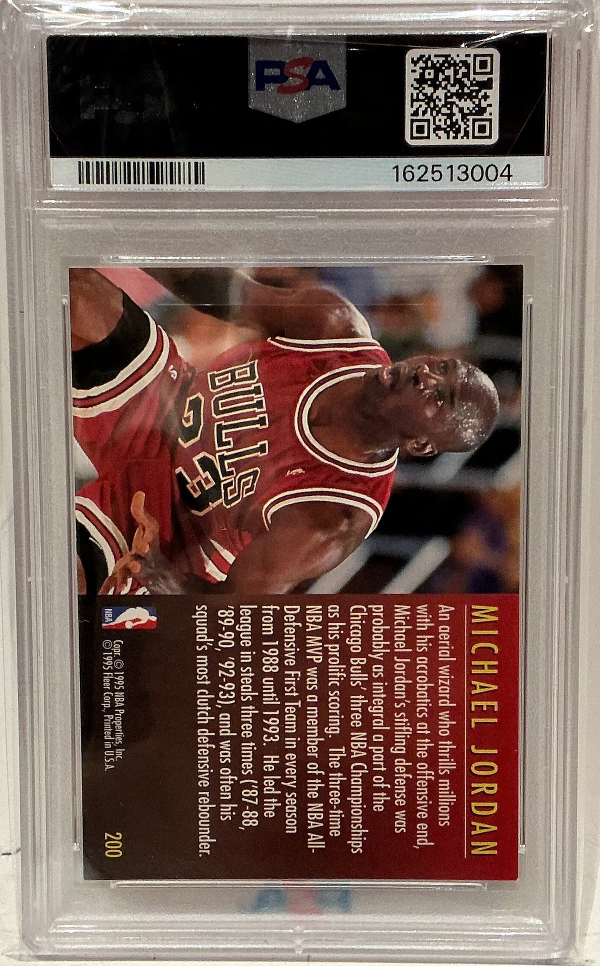 Michael Jordan 1995-96 Fleer European Total D Card #200 PSA 6 EX-MT — Chicago Bulls
