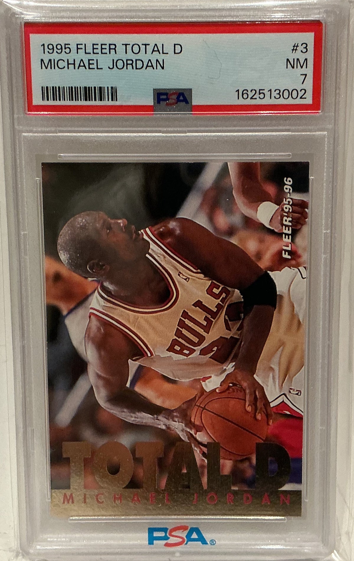 Michael Jordan 1995-96 Fleer Total D Card #3 of 12 PSA 7 NM — Chicago Bulls