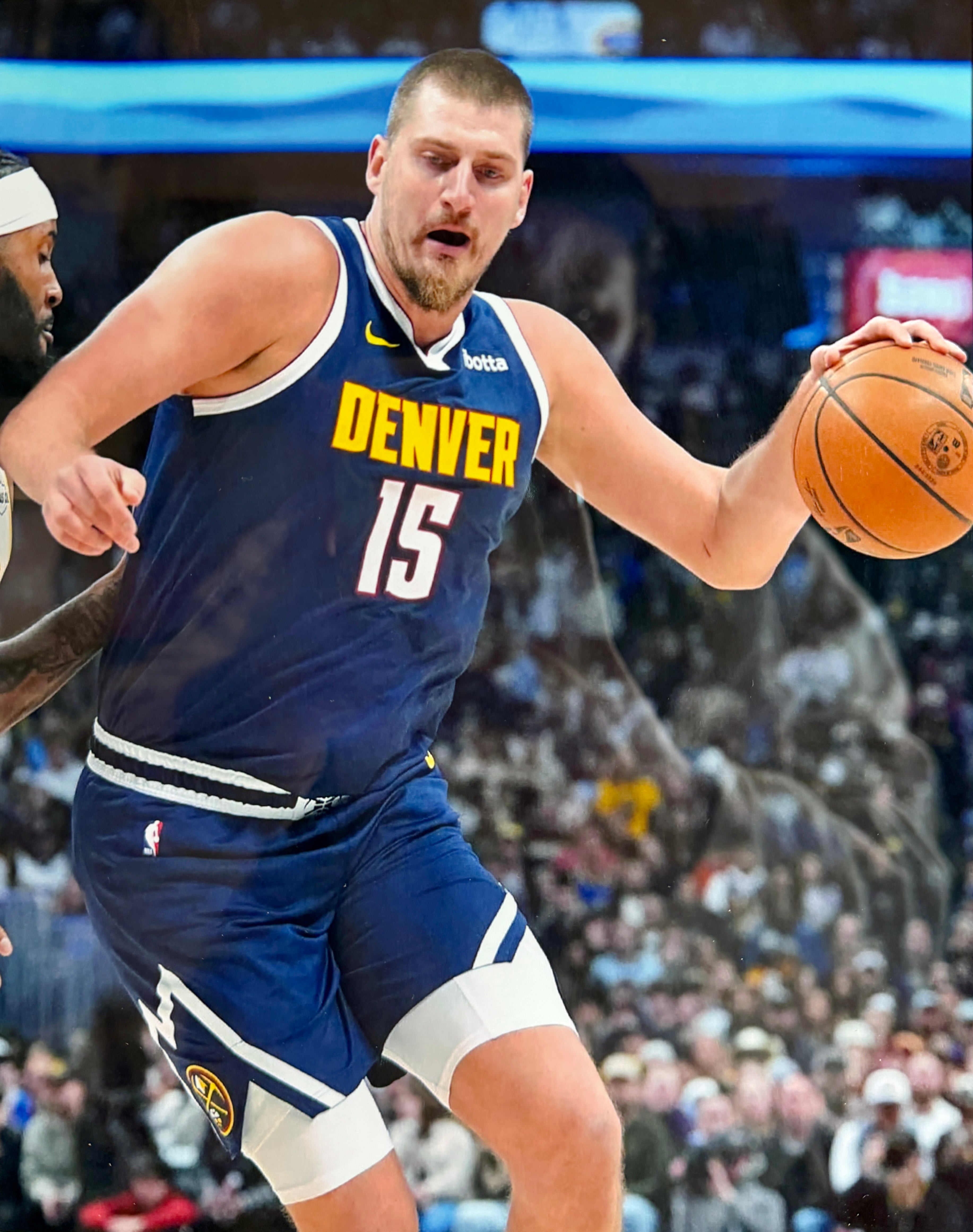 Nikola Jokic Autographed Navy Nuggets Jersey Inscribed "NBA MVP" DLX Framed - JSA COA