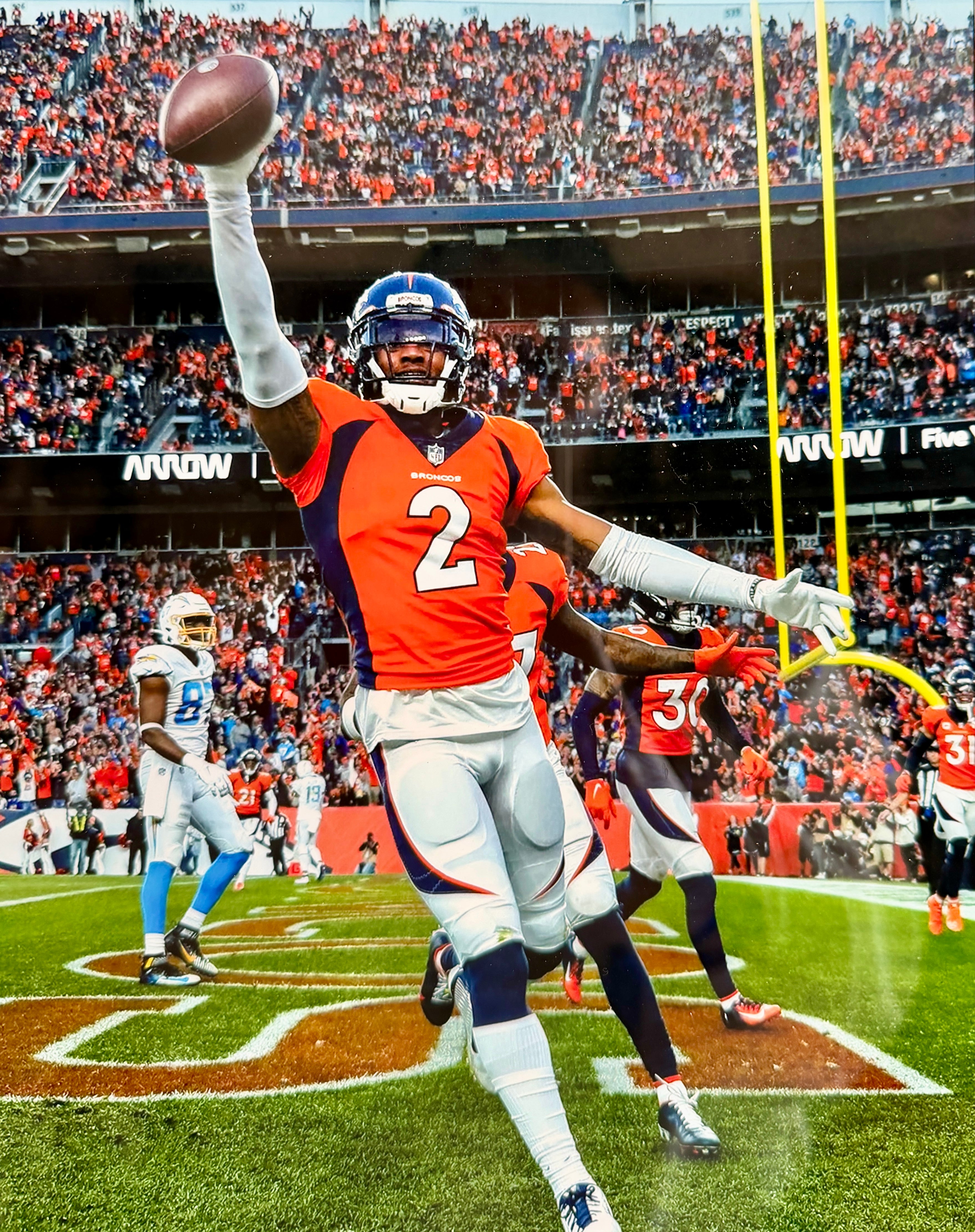 Patrick Surtain II Autographed Orange Nike Broncos Jersey w/ Inscription DLX Framed - Beckett COA