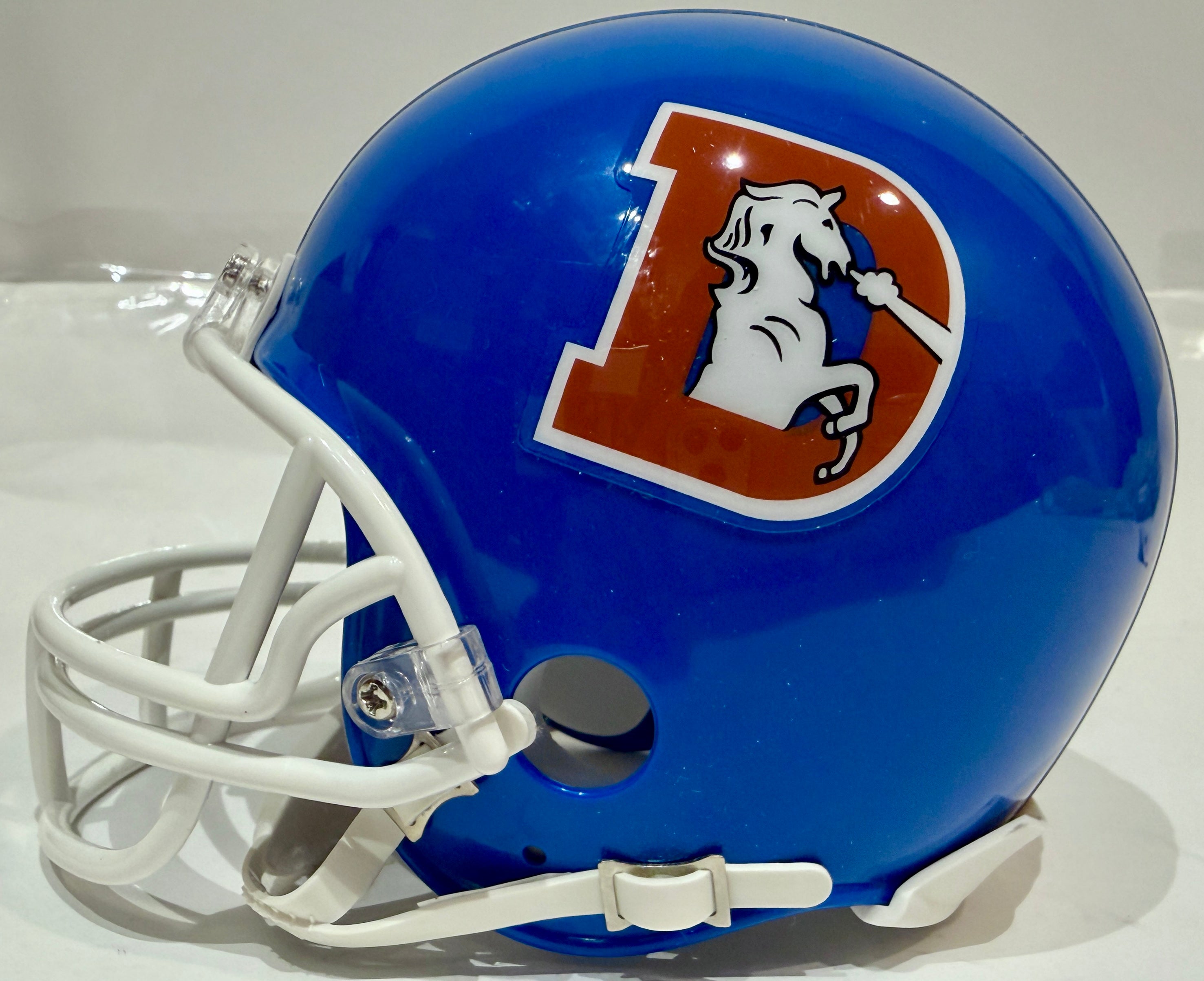 Rick Upchurch Autographed Denver Broncos 'D' Logo Mini Helmet - Inscribed '70's-80's All Decade Team' - BAS Certified