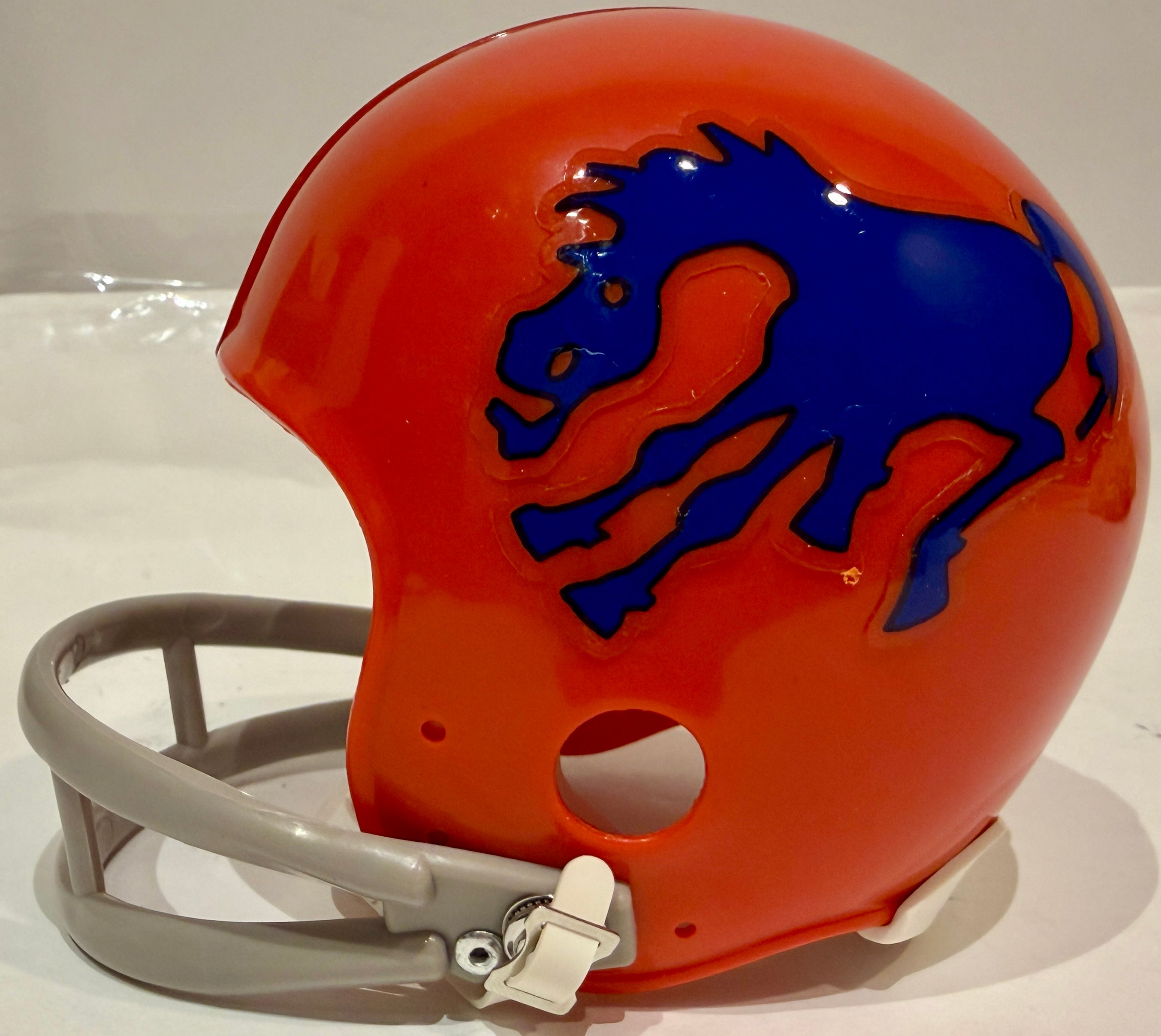 Lionel Taylor Autographed Denver Broncos Blue Horse Mini Helmet - Inscribed 'ROF '84' - Rocky Mountain COA