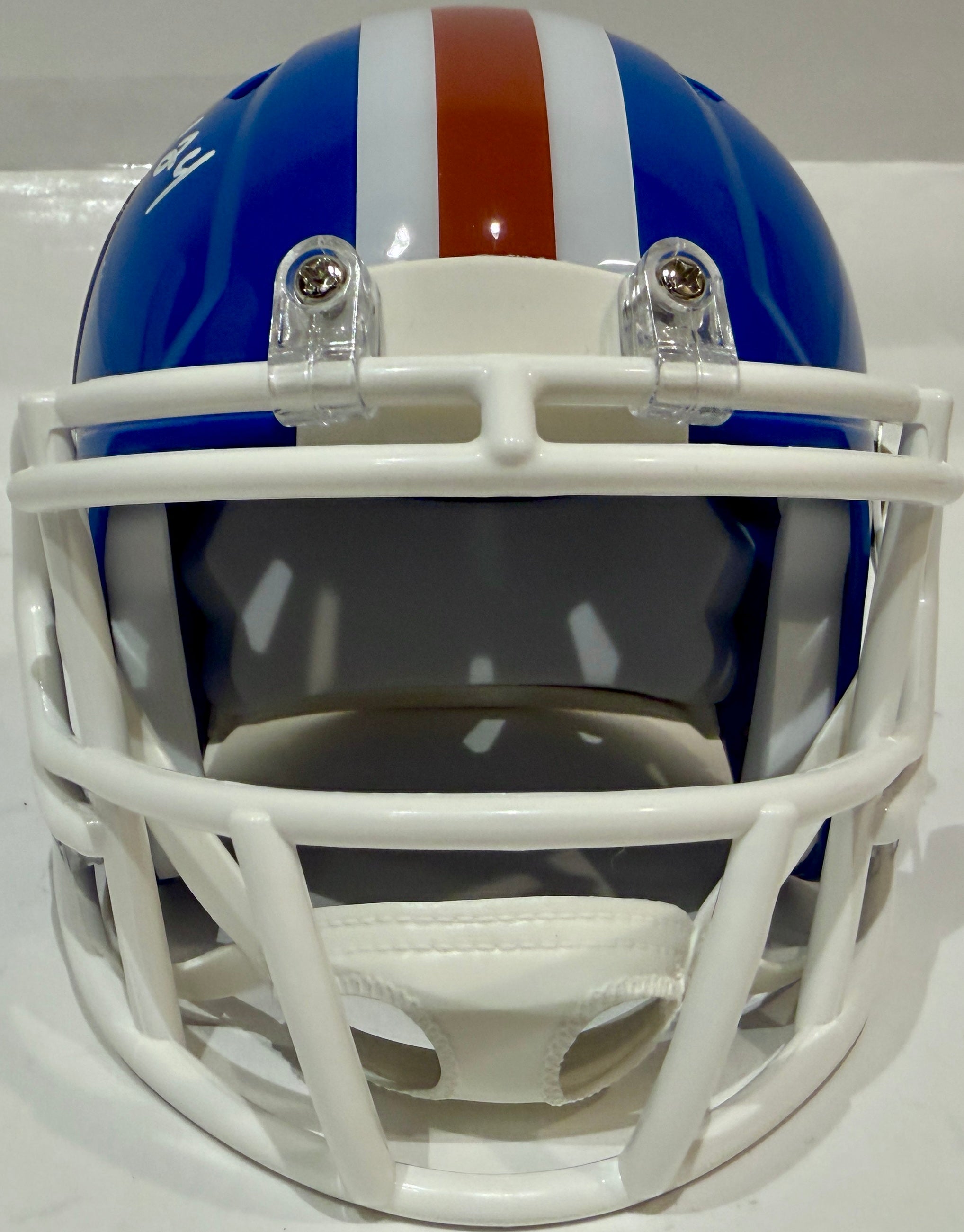 Steve Foley Autographed Denver Broncos 'D' Logo Mini Helmet - Inscribed 'ROF 24' - LSM COA