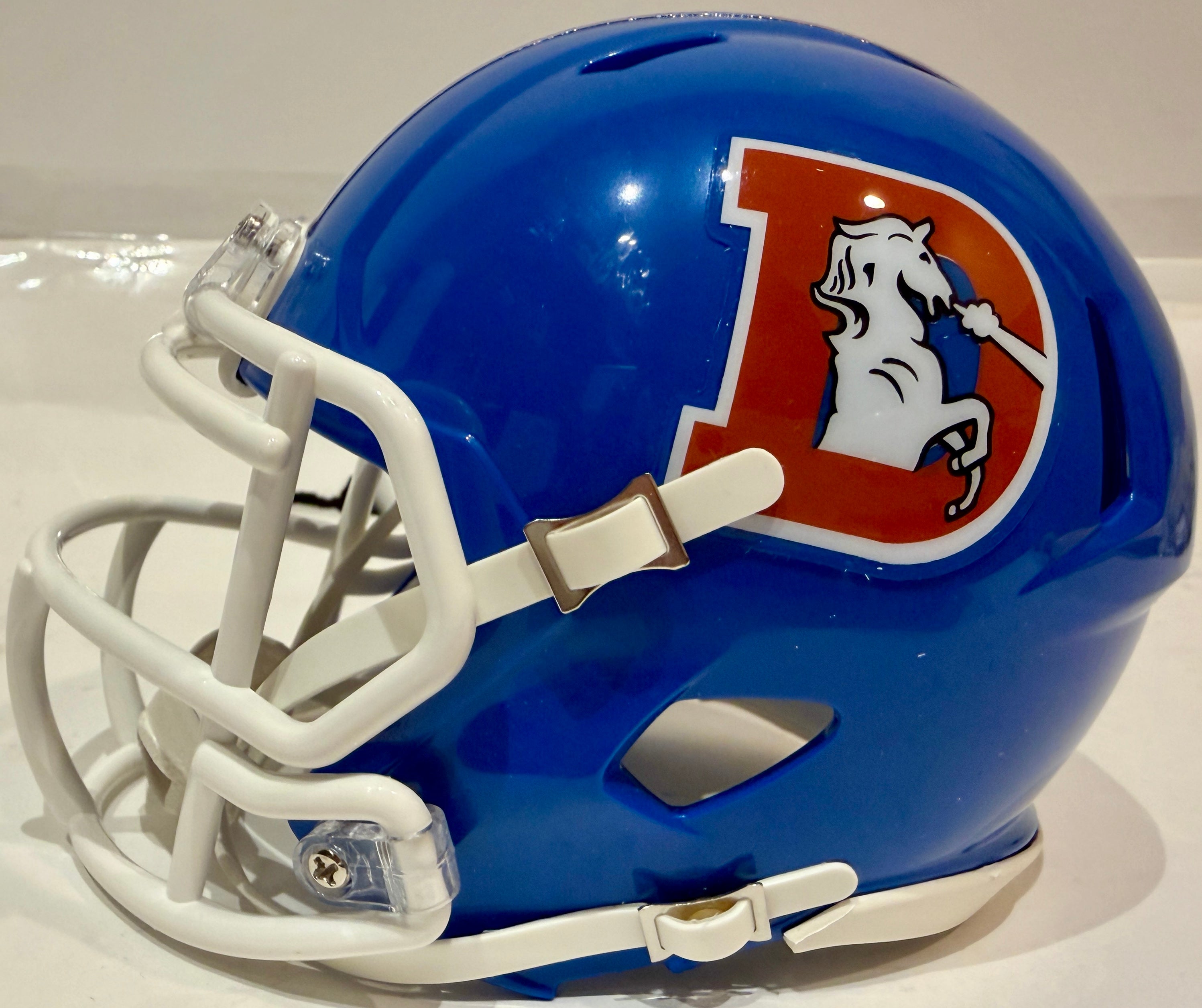 Steve Foley Autographed Denver Broncos 'D' Logo Mini Helmet - Inscribed 'ROF 24' - LSM COA