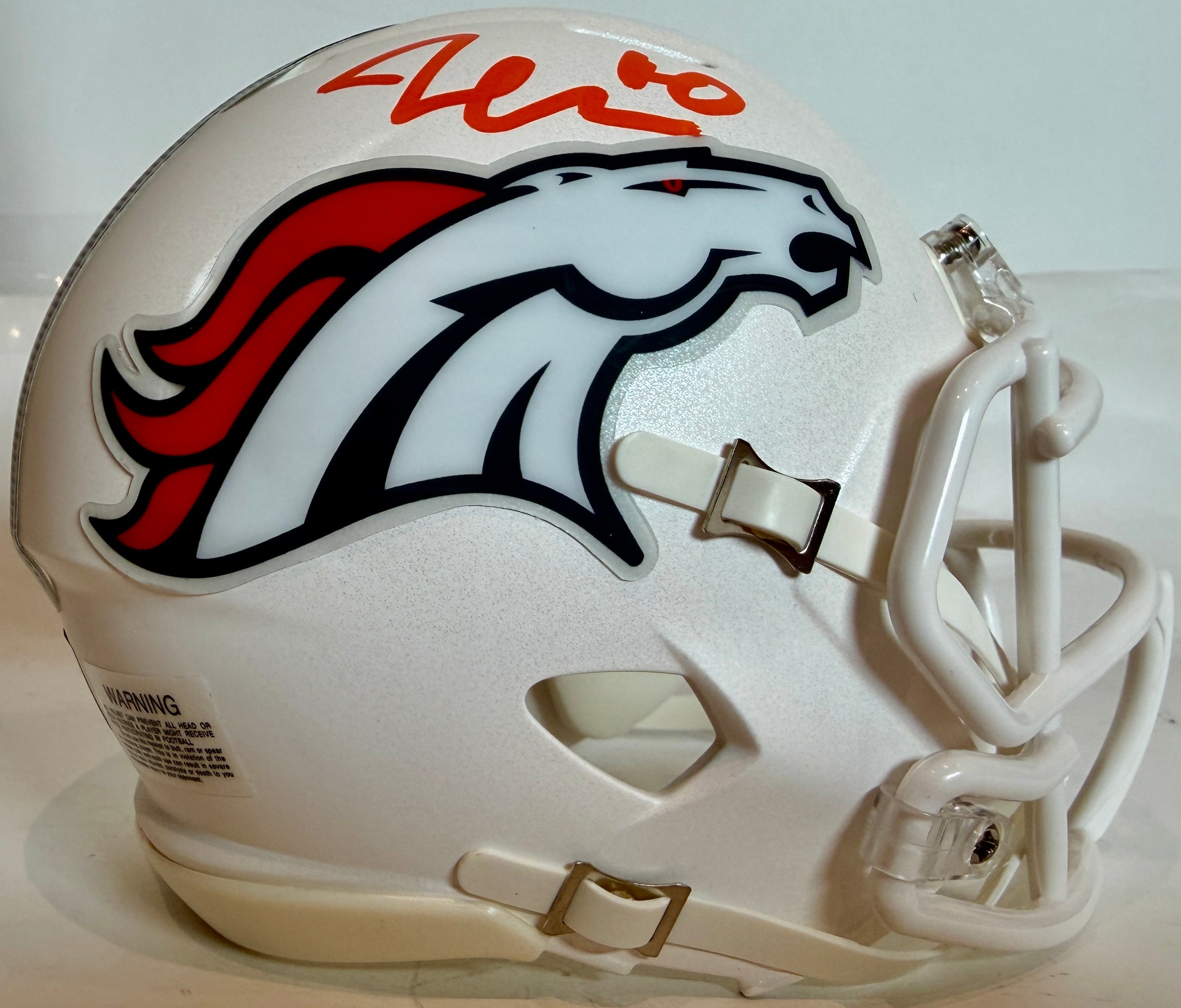 Jonathon Cooper Autographed Denver Broncos Alternate White Mini Helmet - BAS Certified - Latitude Sports Marketing