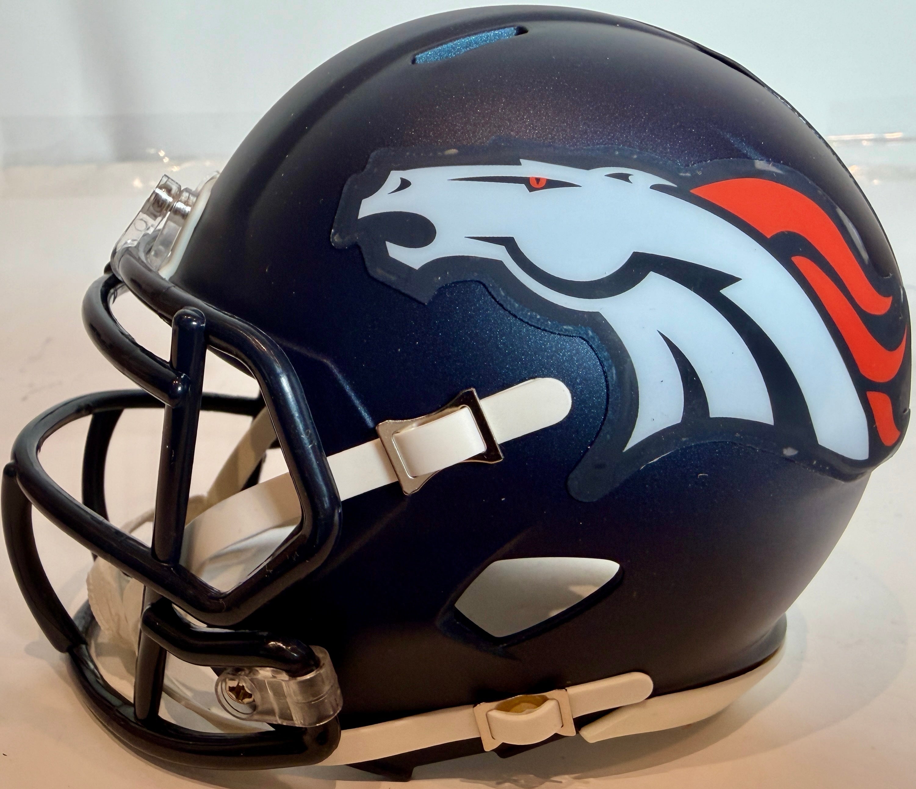 Jonathon Cooper Autographed Denver Broncos Navy Mini Helmet - Beckett COA - Latitude Sports Marketing