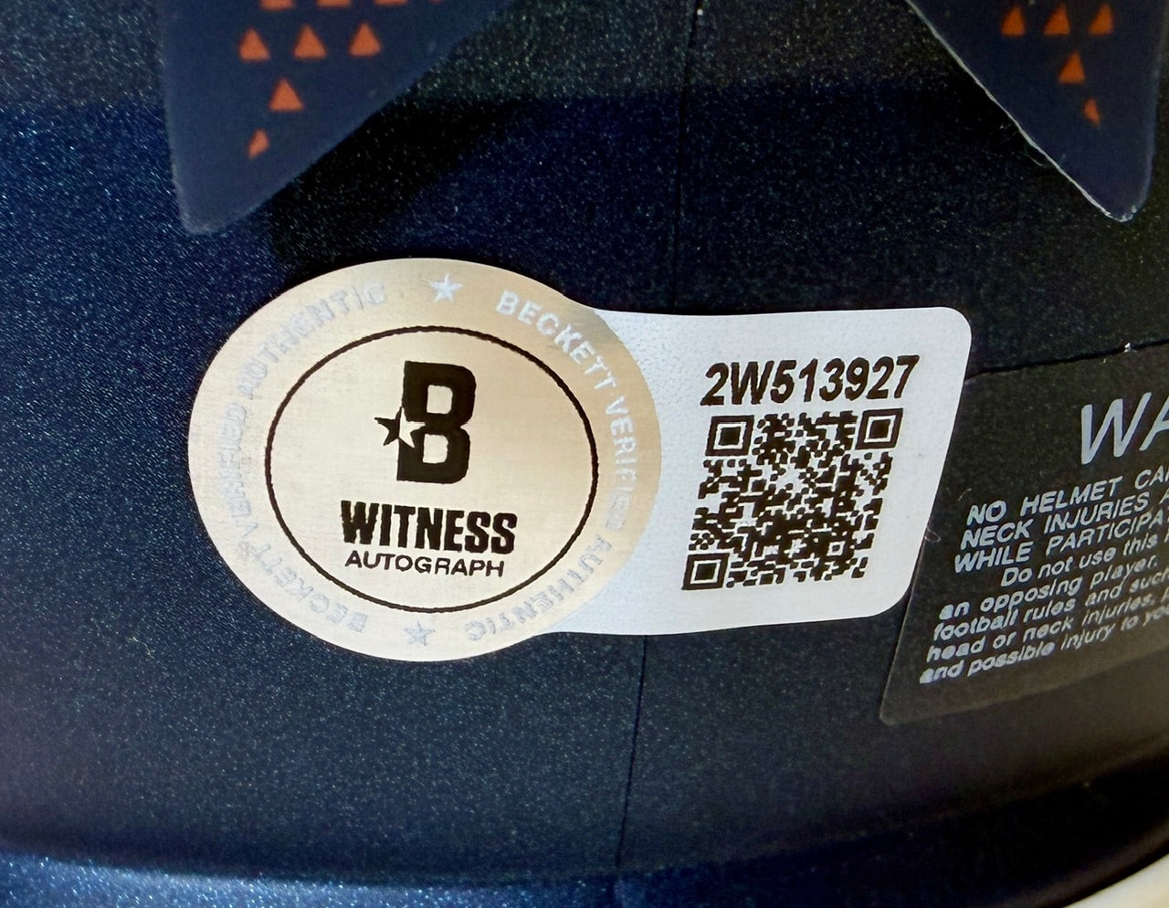 Dre Greenlaw Autographed Denver Broncos Navy Mini Helmet Beckett COA - Latitude Sports Marketing