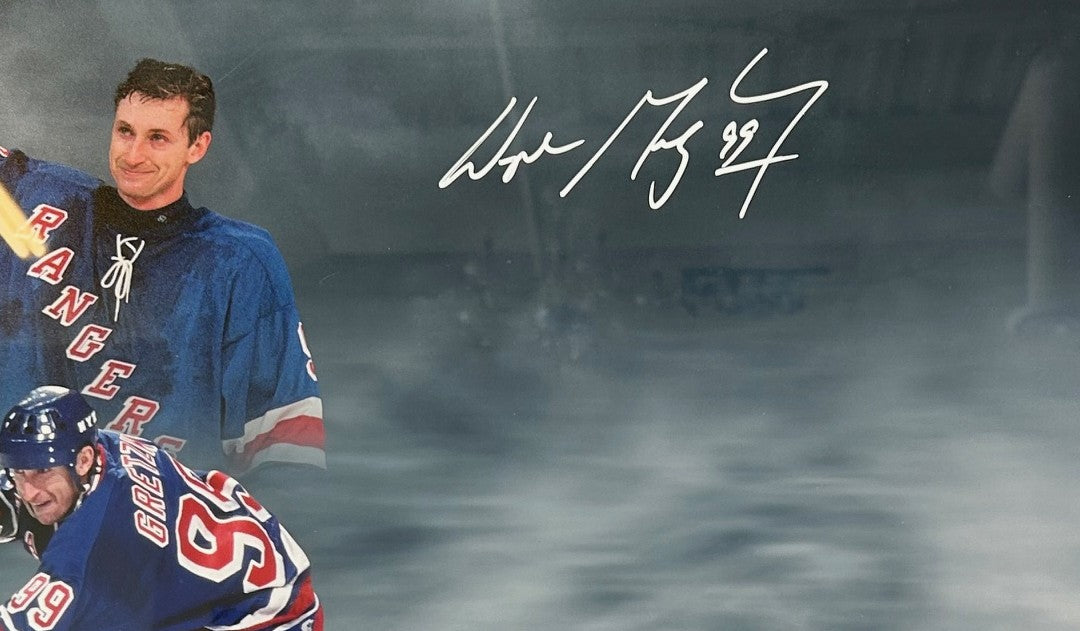 Wayne Gretzky Autographed Panoramic Photo Framed - Dual Fanatics & UDA COA 38"W x 21"H - Latitude Sports Marketing