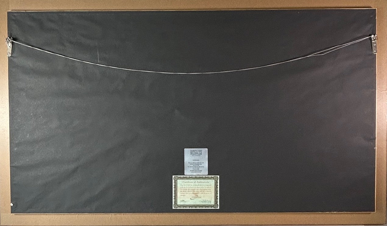 Legends of Golf (Woods, Nicklaus, Palmer) Autographed Panoramic Photo Framed UDA Hologram