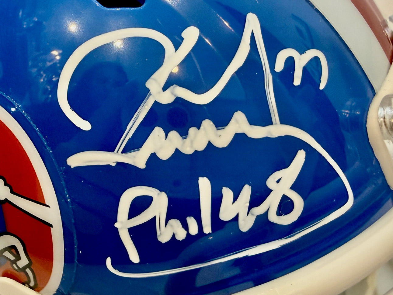 Karl Mecklenburg Autographed Denver Broncos "D" Logo Mini Helmet Beckett COA