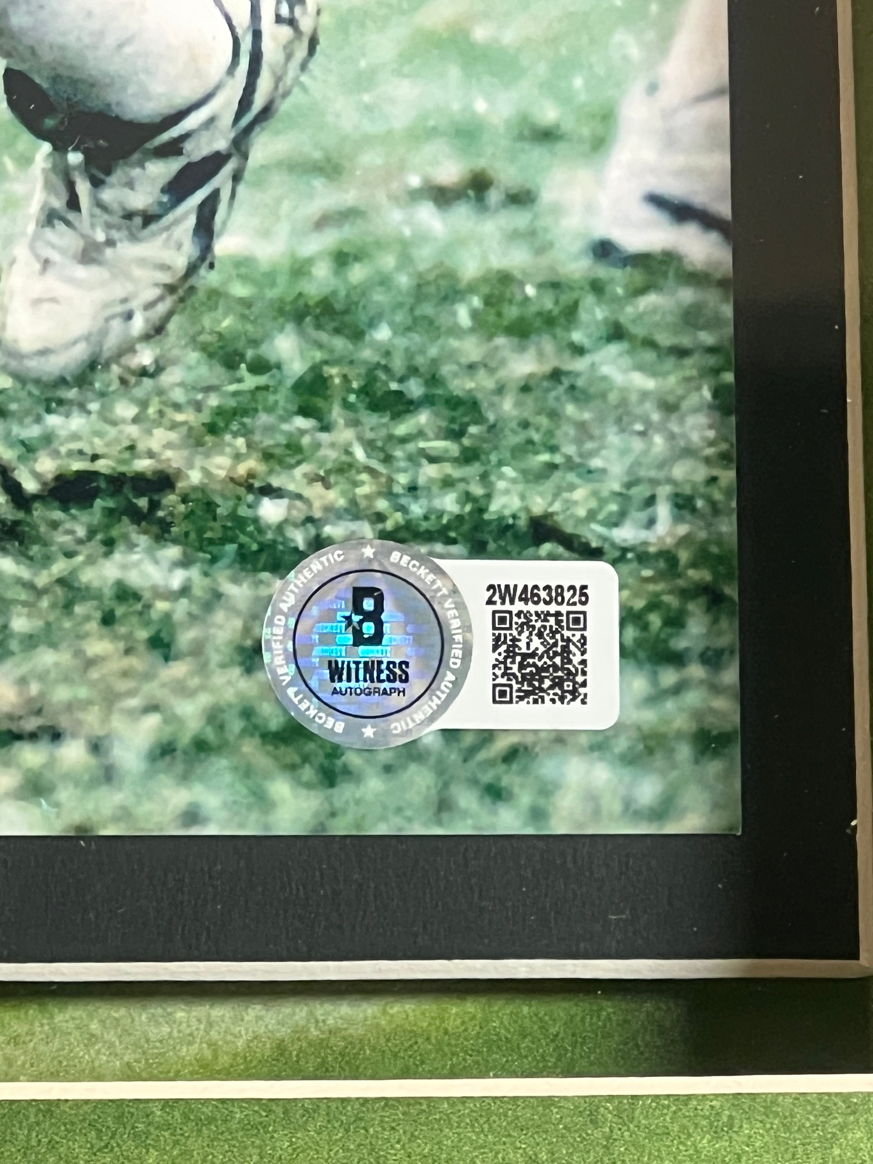 John Elway Autographed 8x10 Denver Broncos Photo in LED Shadow Box BAS COA