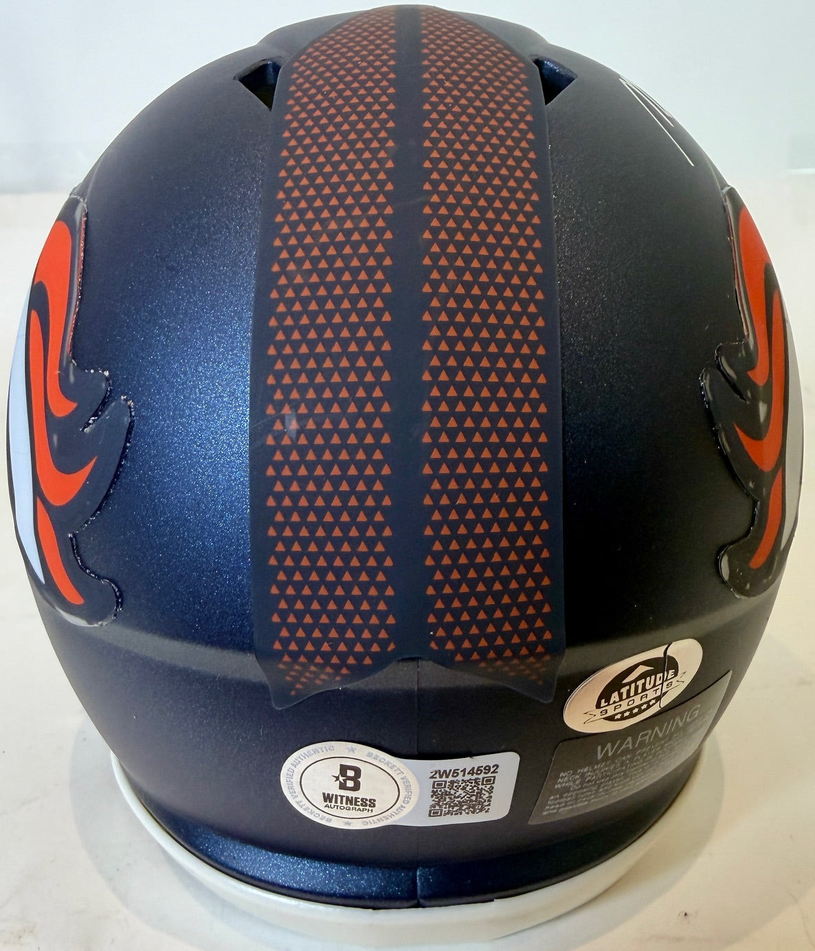 Nik Bonitto Autographed Denver Broncos Navy Mini Helmet Beckett COA