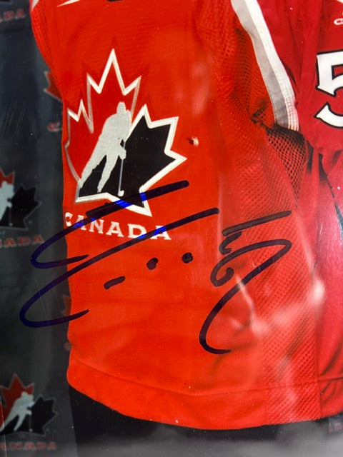 Adam Foote Autographed 8x10 Photo with Plaque — Team Canada | JSA COA