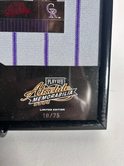 Juan Pierre Autographed Framed Jersey Patch & Card — Colorado Rockies | COA | Limited Edition #19/75