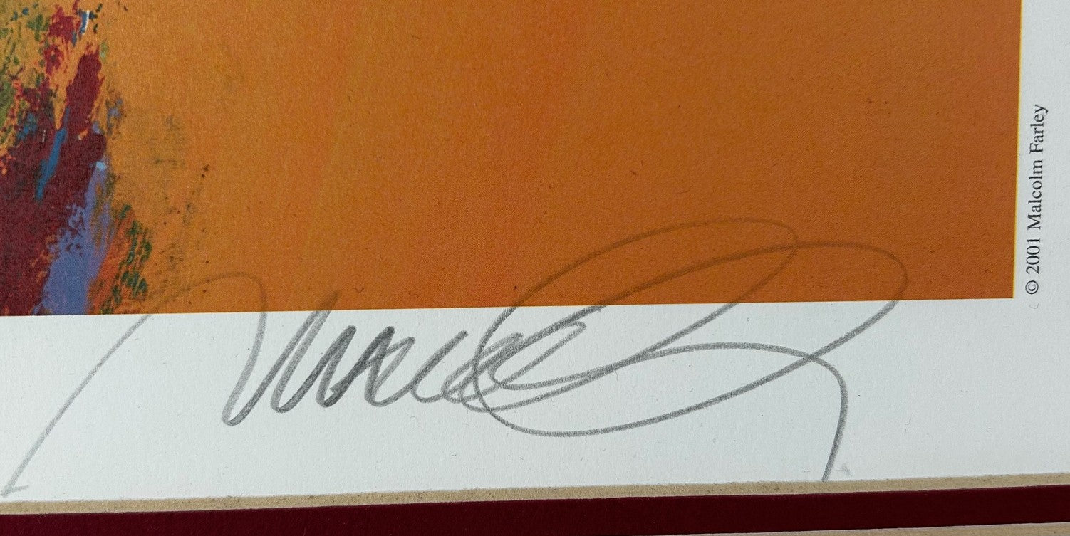 Ray Bourque Autographed Limited Edition Print #39/385 - Malcolm Farley Painting with JSA COA