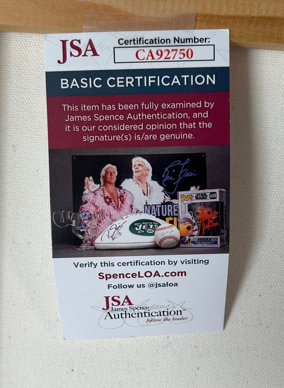 Eli Manning Autographed Canvas Giclee' 39"x29" - Malcolm Farley Painting "SB XLII MVP" JSA COA