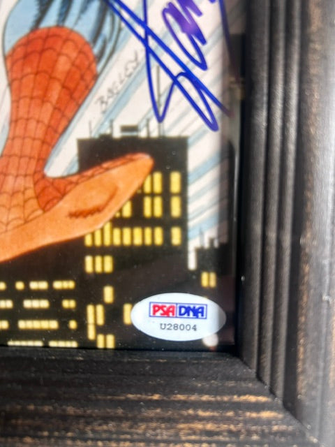 Stan Lee Autographed Spider-Man Framed Photo – PSA Certified