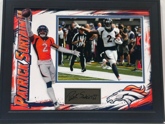 Patrick Surtain II Denver Broncos Laser Autographed 14x18 Framed Photo Collage