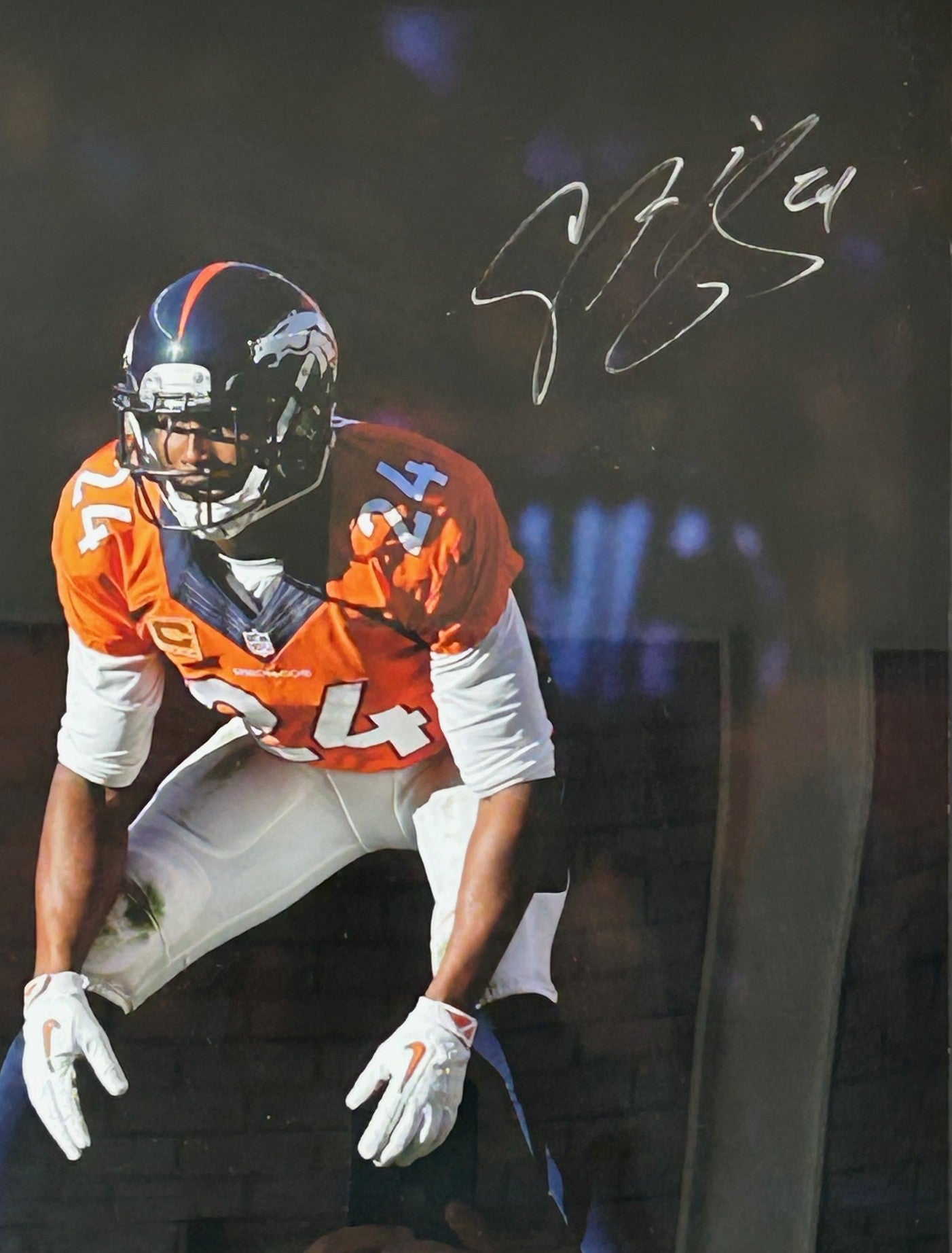 Champ Bailey Autographed 16x20 Denver Broncos Photo - Framed Shadowbox Display BAS COA