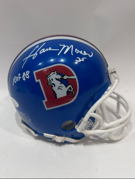 Haven Moses Autographed Denver Broncos "D" Mini Helmet Inscribed "ROF 88" — JSA COA
