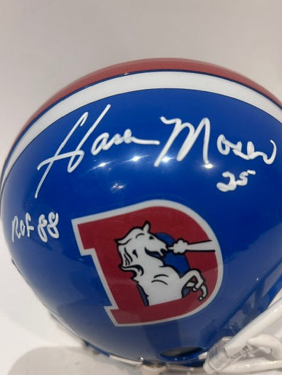 Haven Moses Autographed Denver Broncos "D" Mini Helmet Inscribed "ROF 88" — JSA COA